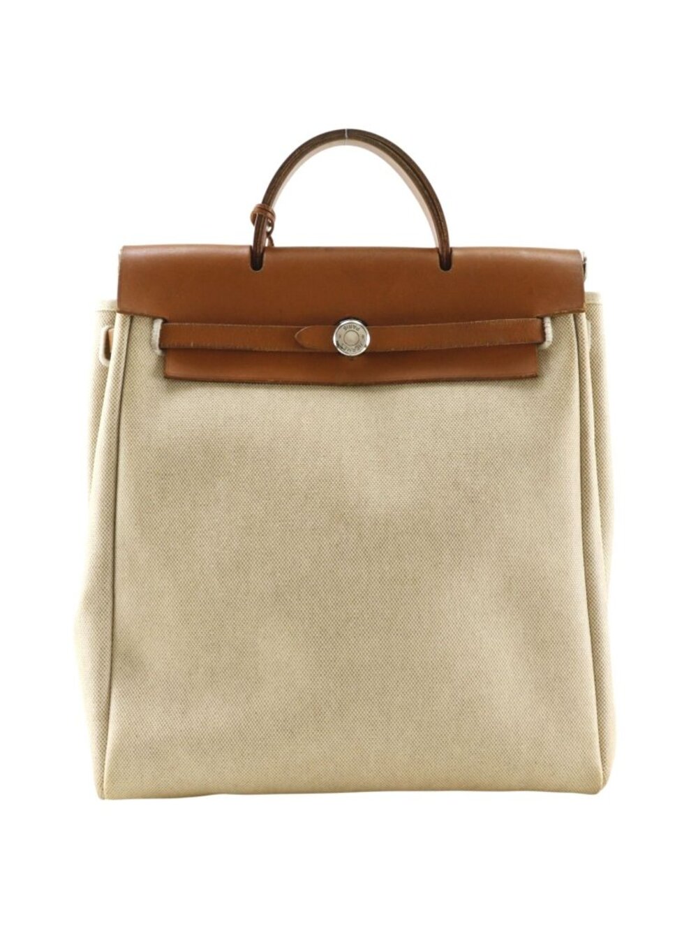 Hermes Herbag A Dos PM Toile H Beige Backpack
